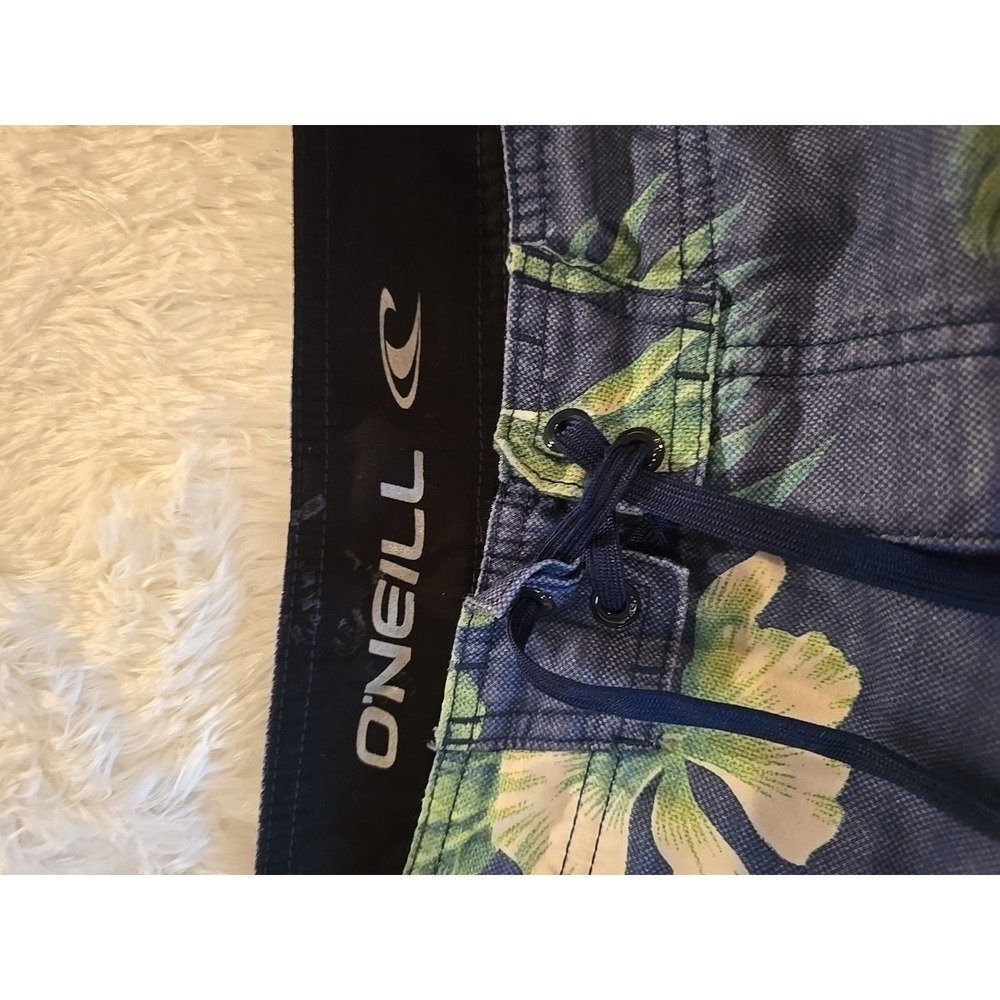 O'Neill Board Shorts Swimsuit Blue Green Floral Mens Sz 36 x 10" Board Shorts - Picture 2 of 12